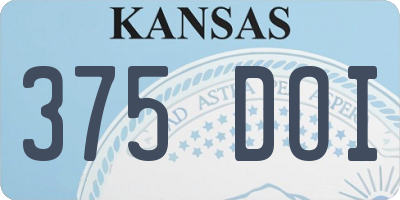 KS license plate 375DOI