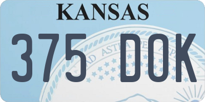 KS license plate 375DOK