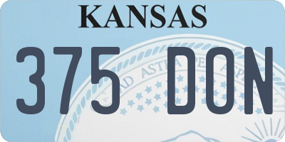 KS license plate 375DON