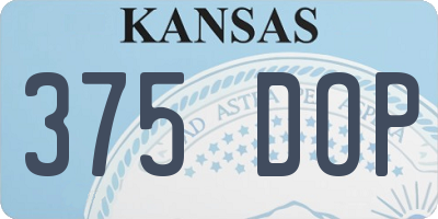 KS license plate 375DOP