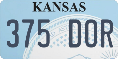 KS license plate 375DOR