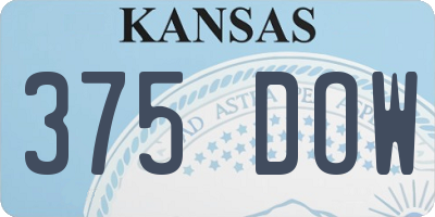 KS license plate 375DOW