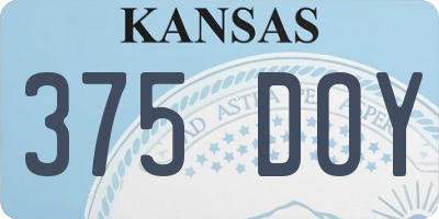 KS license plate 375DOY