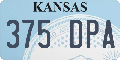 KS license plate 375DPA