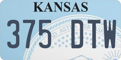 KS license plate 375DTW