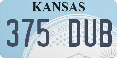KS license plate 375DUB