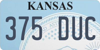 KS license plate 375DUC