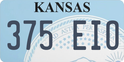 KS license plate 375EIO