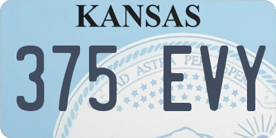 KS license plate 375EVY