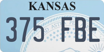 KS license plate 375FBE