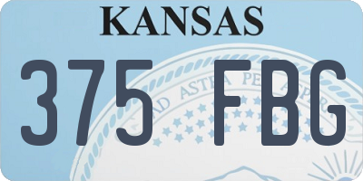 KS license plate 375FBG