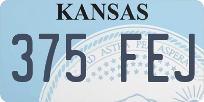 KS license plate 375FEJ