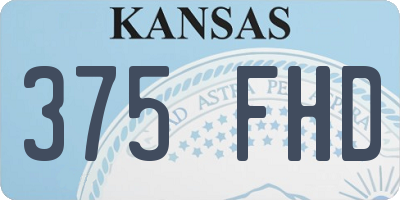 KS license plate 375FHD