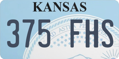 KS license plate 375FHS