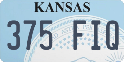 KS license plate 375FIQ
