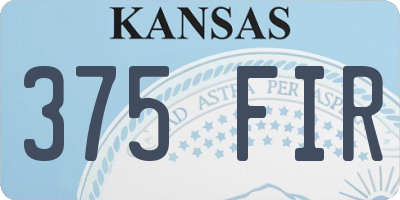 KS license plate 375FIR