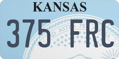 KS license plate 375FRC