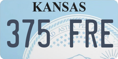 KS license plate 375FRE