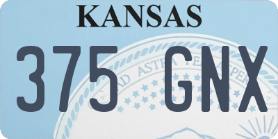 KS license plate 375GNX