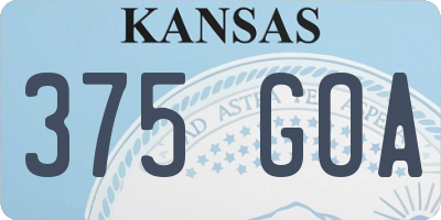 KS license plate 375GOA