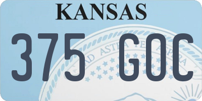 KS license plate 375GOC