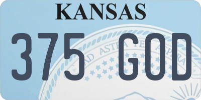KS license plate 375GOD