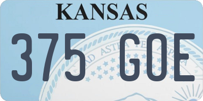 KS license plate 375GOE