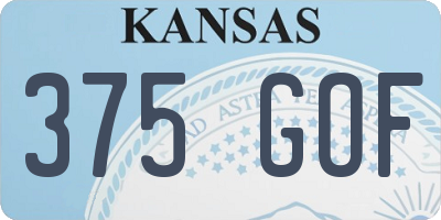 KS license plate 375GOF