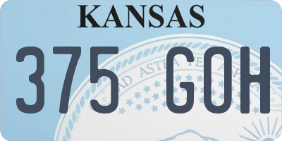 KS license plate 375GOH