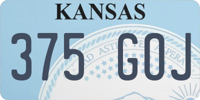 KS license plate 375GOJ