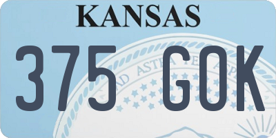 KS license plate 375GOK