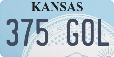 KS license plate 375GOL