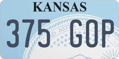 KS license plate 375GOP