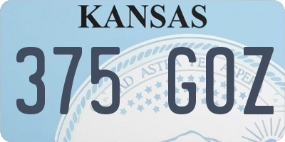 KS license plate 375GOZ