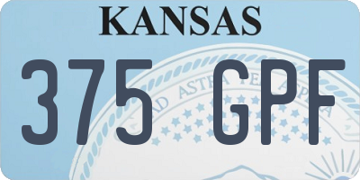 KS license plate 375GPF