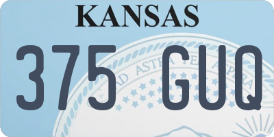 KS license plate 375GUQ