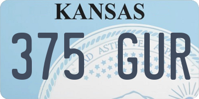 KS license plate 375GUR