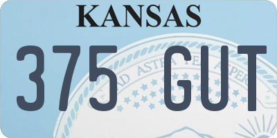 KS license plate 375GUT