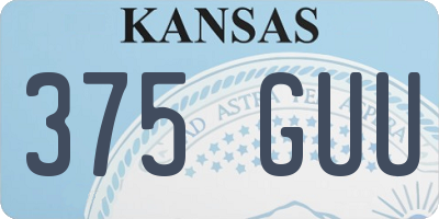 KS license plate 375GUU