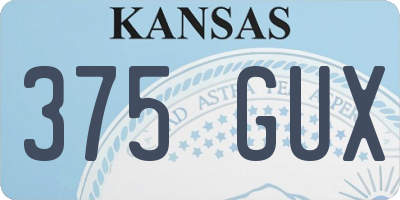 KS license plate 375GUX