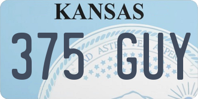 KS license plate 375GUY