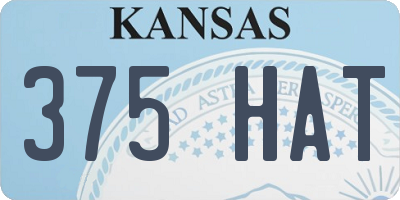 KS license plate 375HAT