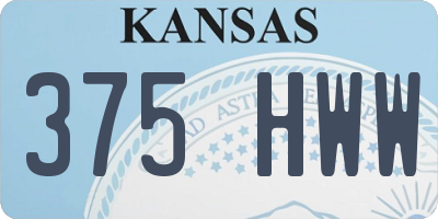 KS license plate 375HWW
