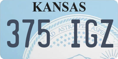 KS license plate 375IGZ
