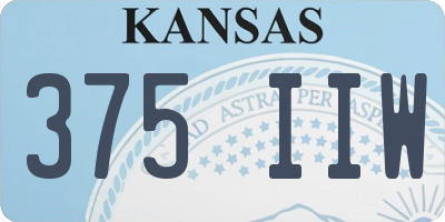 KS license plate 375IIW
