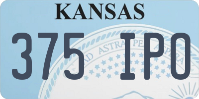 KS license plate 375IPO