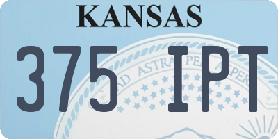KS license plate 375IPT