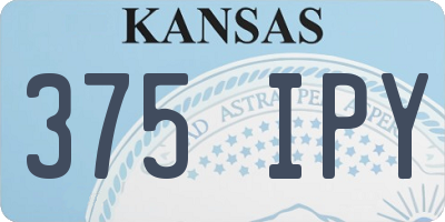 KS license plate 375IPY