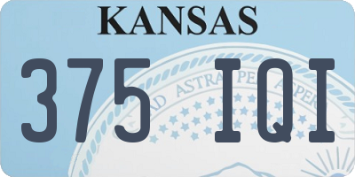 KS license plate 375IQI