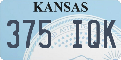 KS license plate 375IQK